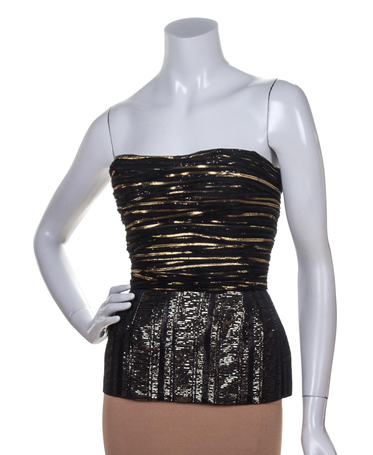A Galanos Gold and Black Bustier,