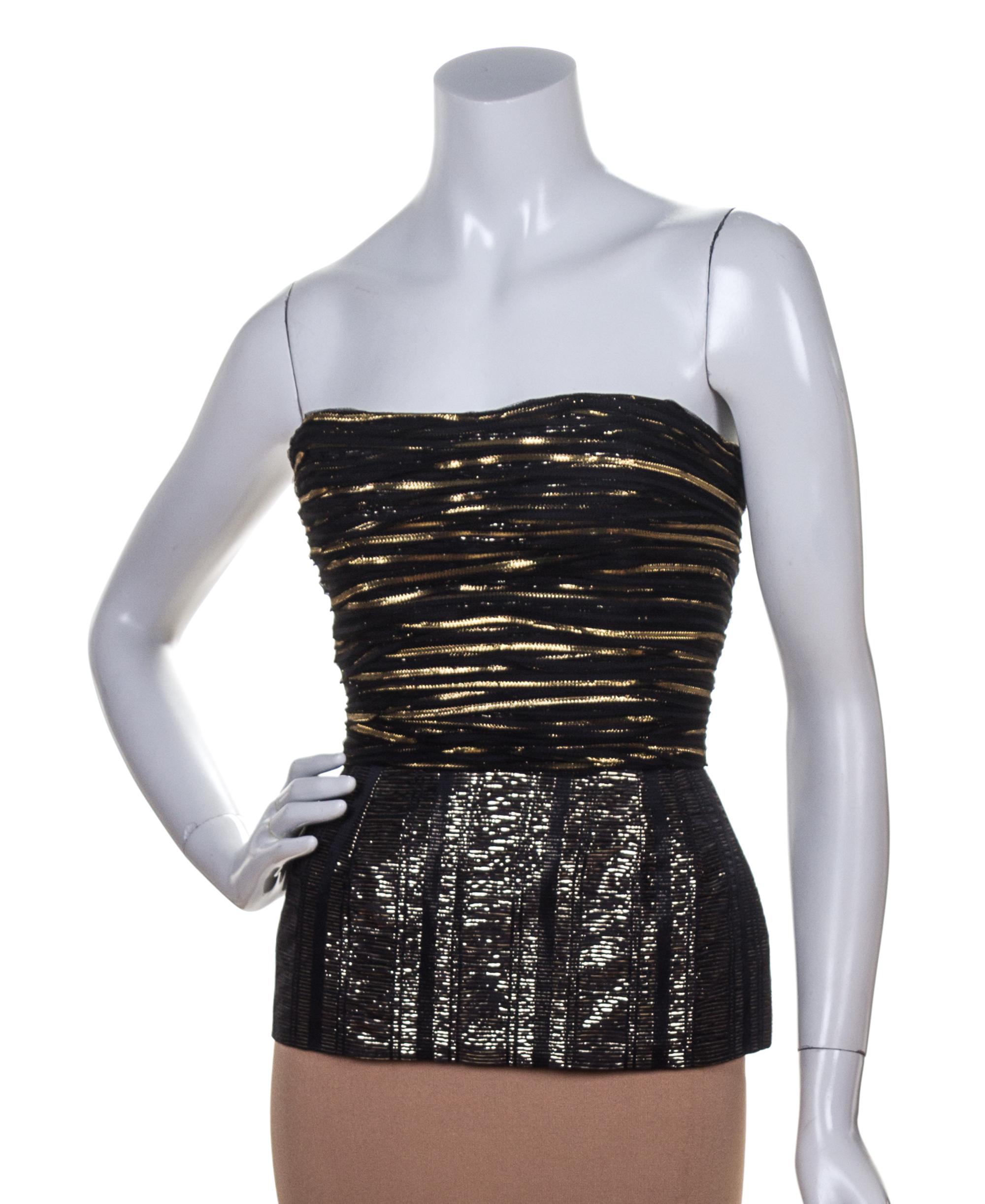 A Galanos Gold and Black Bustier,