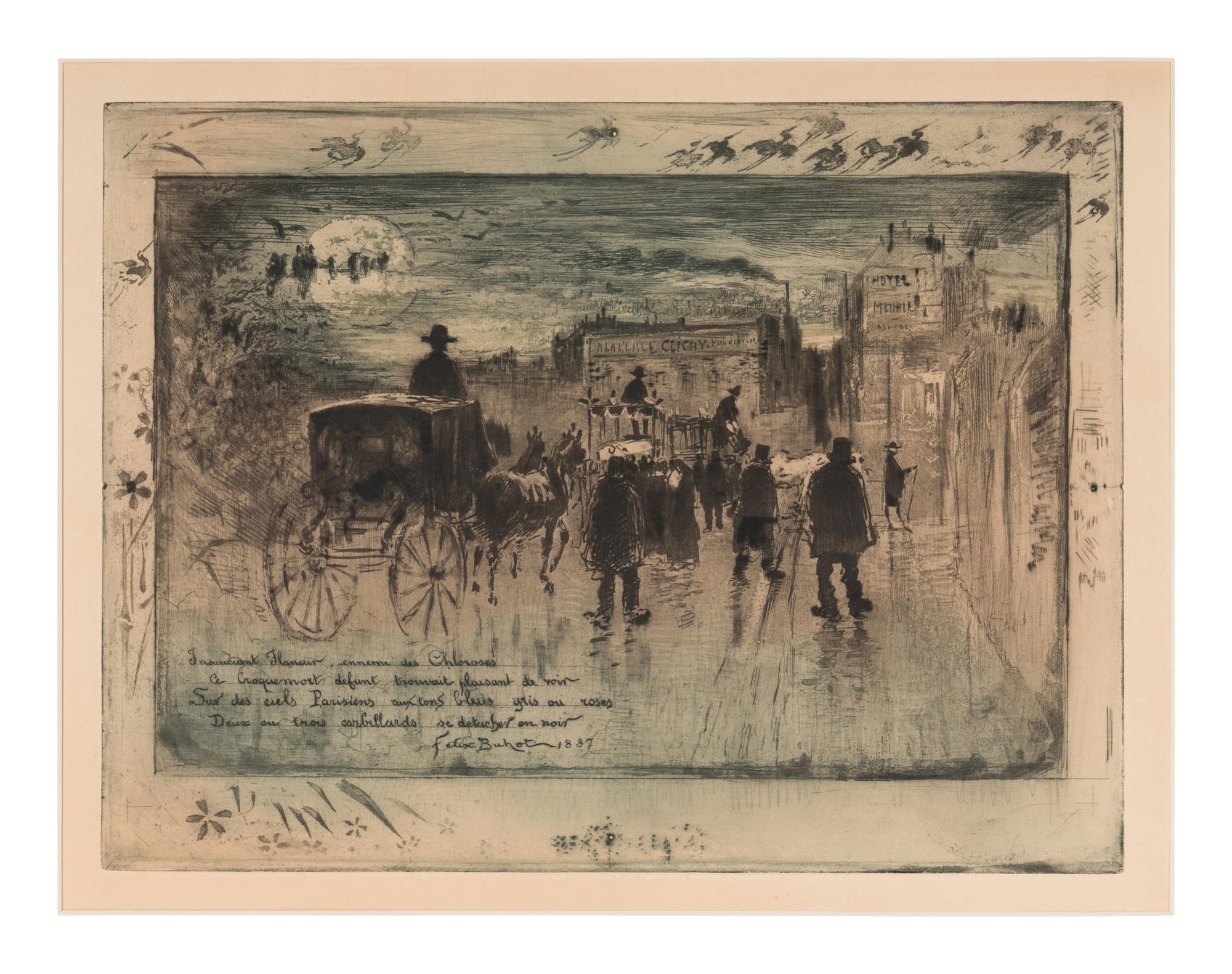Convoi Fun è bre au Boulevard de Clichy, 1887