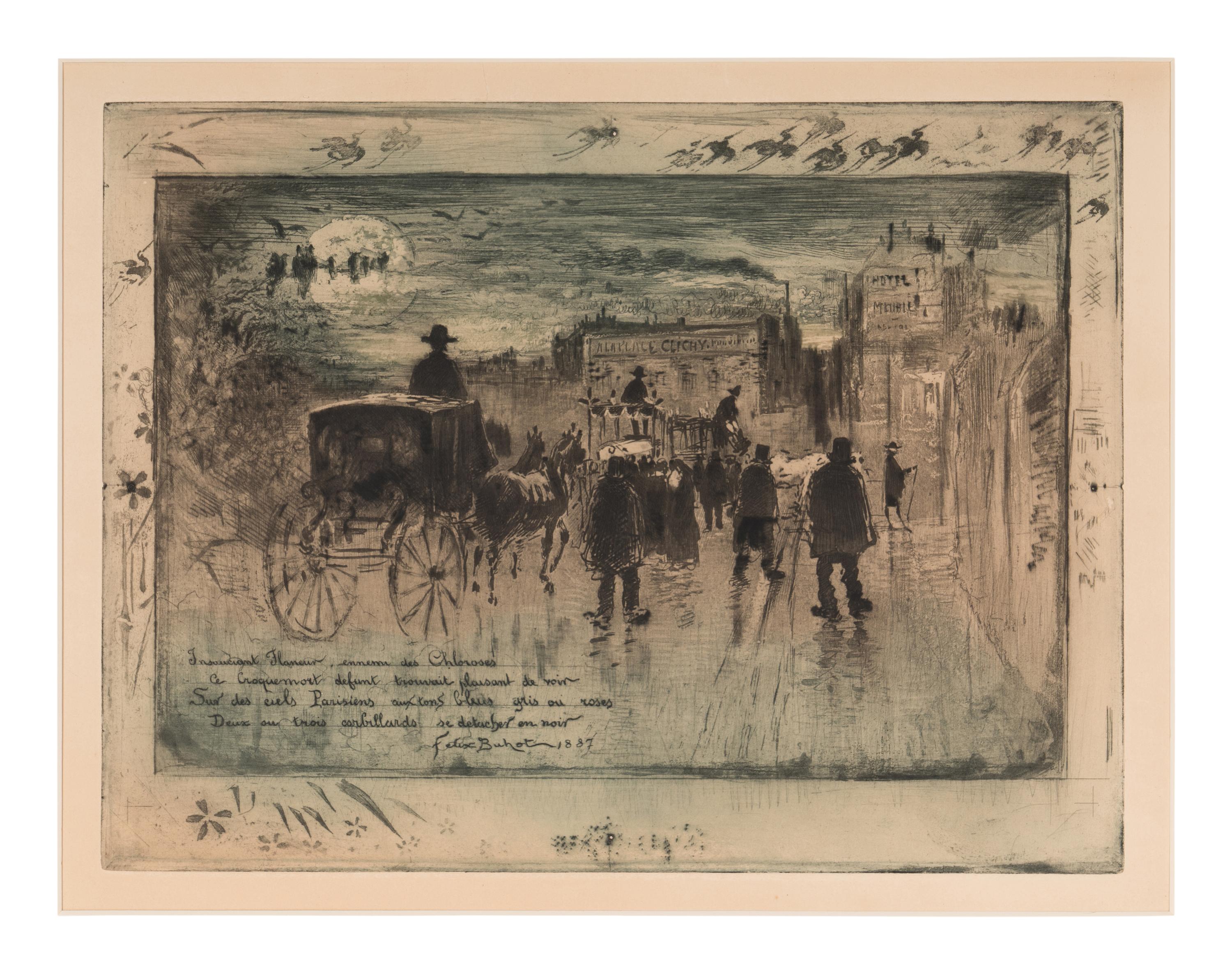 Convoi Fun è bre au Boulevard de Clichy, 1887