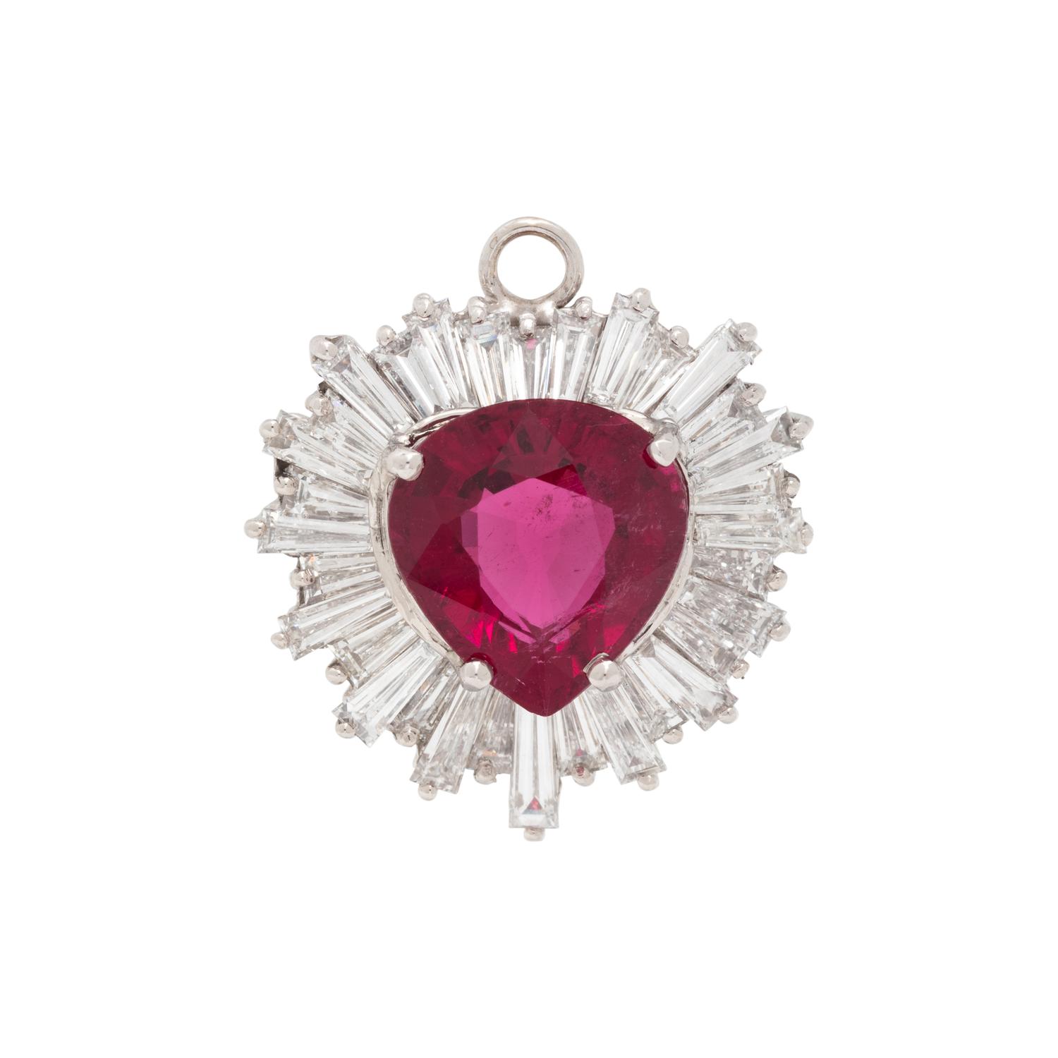 RUBELLITE AND DIAMOND PENDANT