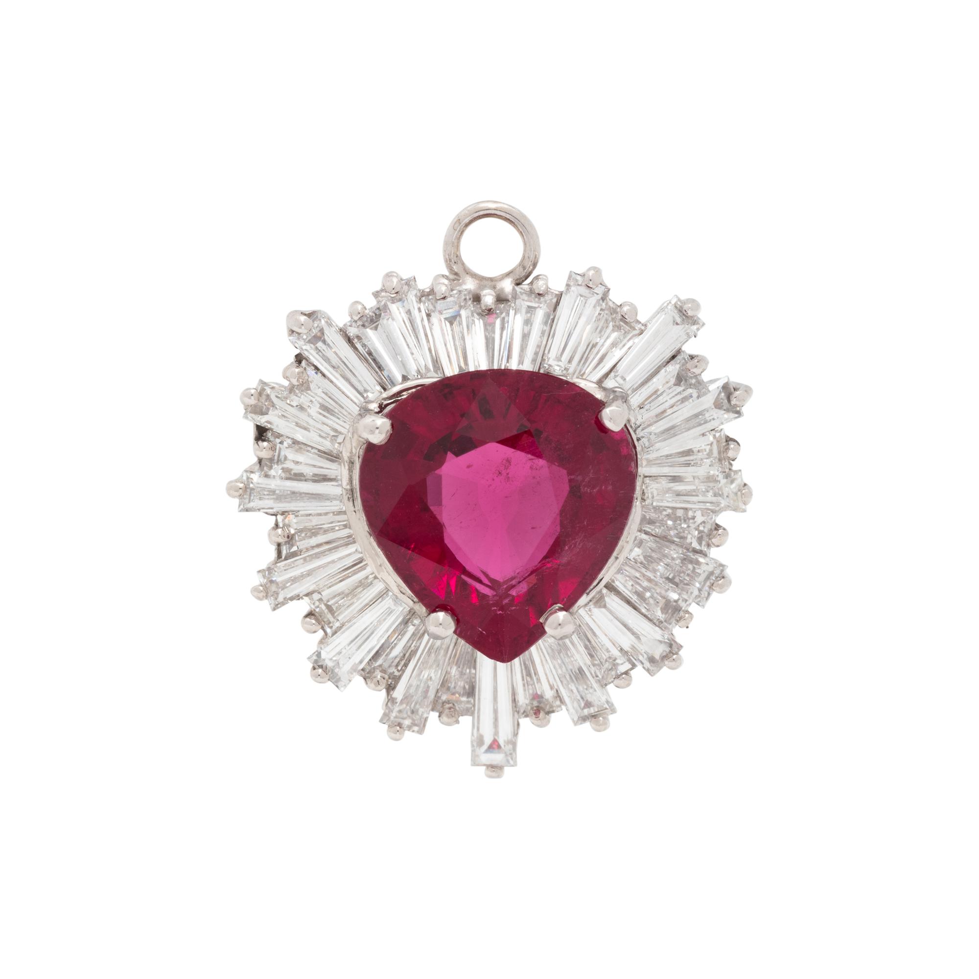RUBELLITE AND DIAMOND PENDANT
