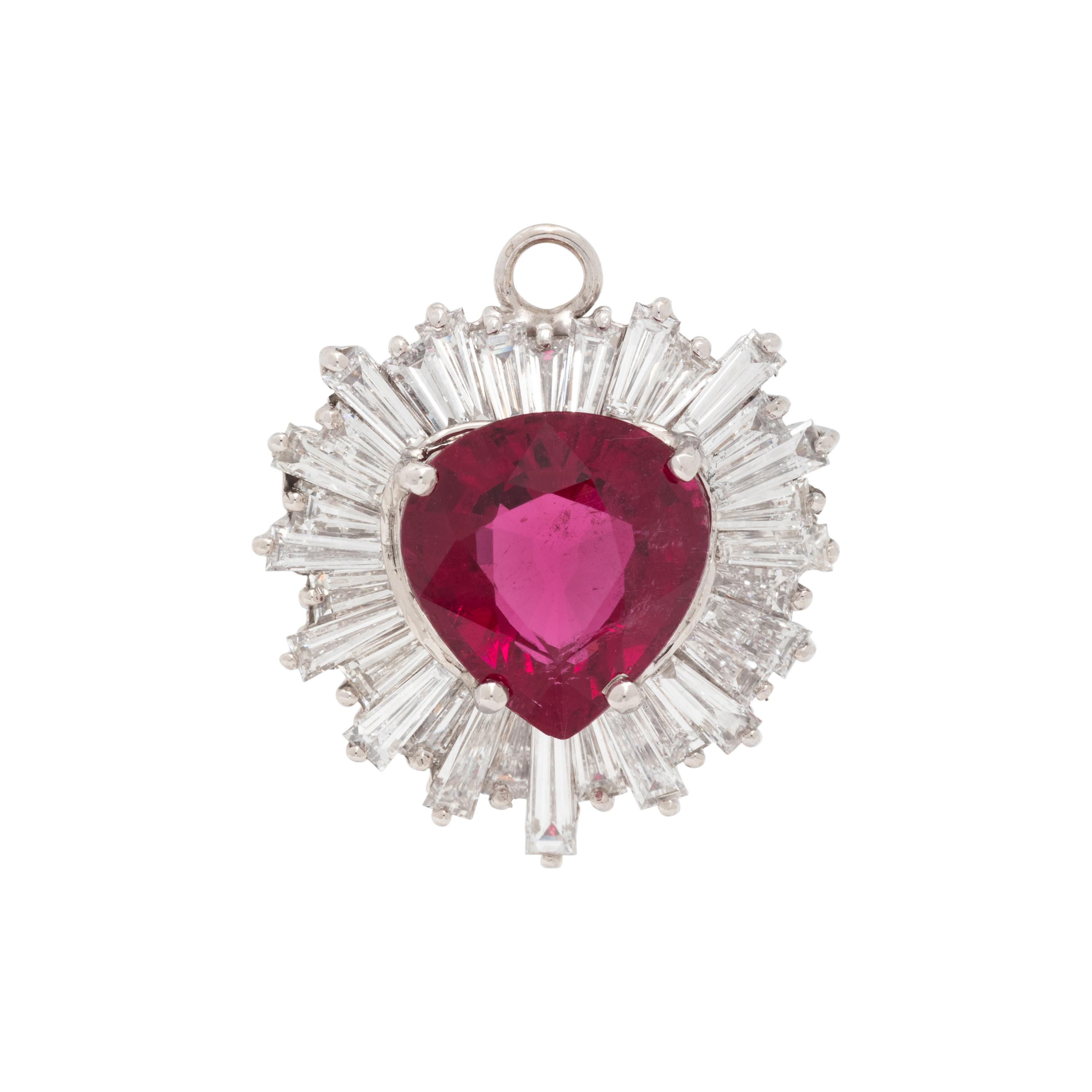 RUBELLITE AND DIAMOND PENDANT