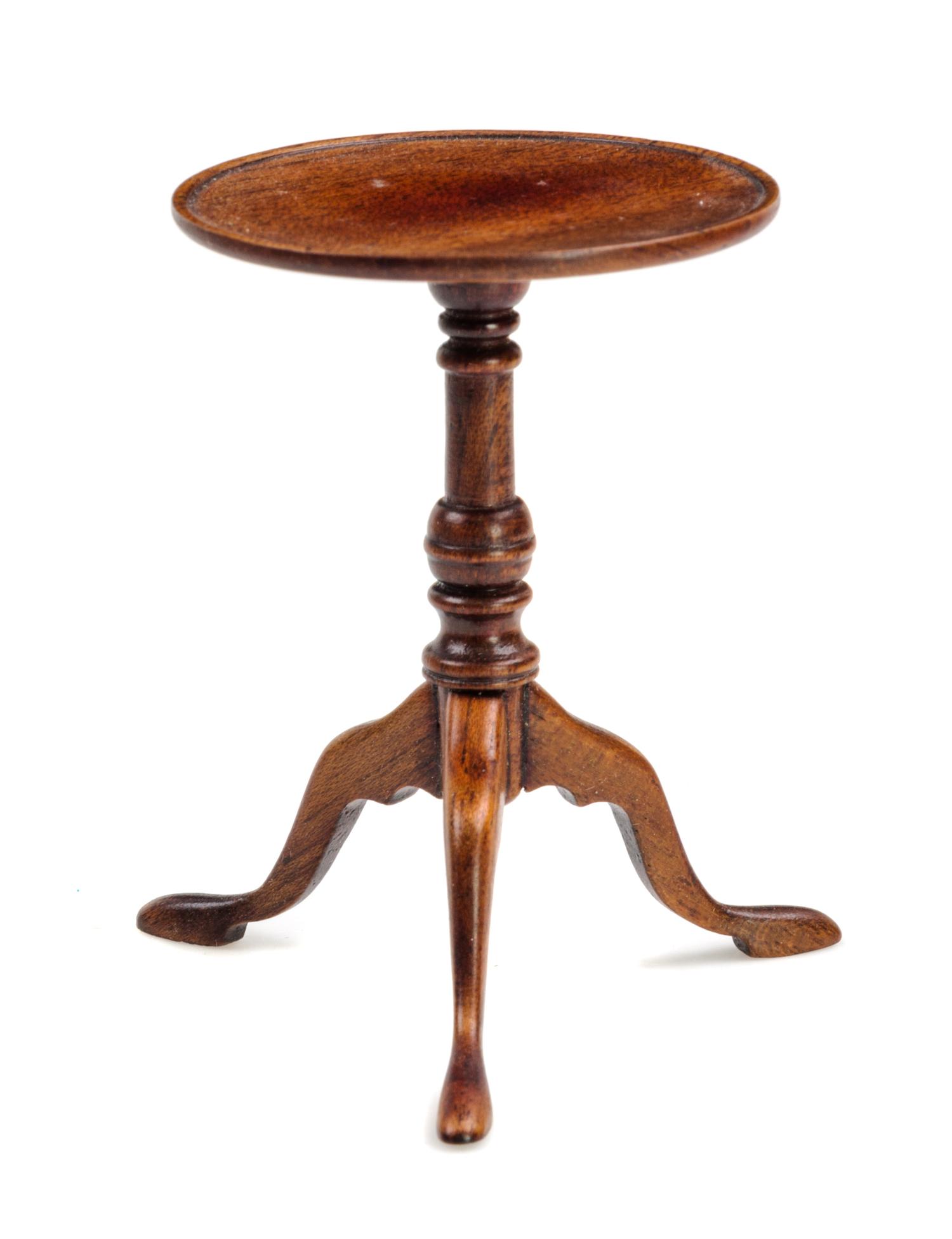 A Queen Anne Style Tea Table Height 2 1/2 x diameter 1 3/4 inches. — Ian Holoran