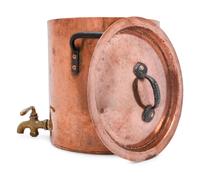 An American Copper Stock Pot with Cover and Faucet