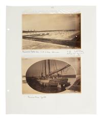 [EARLY PHOTOGRAPHY - WESTERN AMERICANA]. Album compiled by the Plummer family of San Francisco, featuring photographs of the Turk Island Salt Works, occupational scenes, and family events. Ca 1880s-1890s.