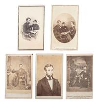[LINCOLN, Abraham (1809-1865)]. A group of 5 CDVs of Abraham Lincoln and family, comprising: