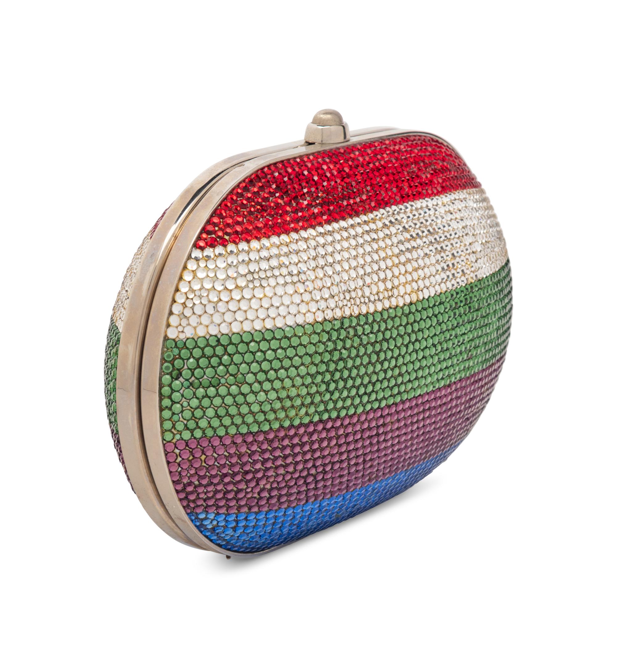 Judith Leiber Striped Oval M inaudière