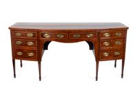 A George III Style Bow-Front Crossbanded Mahogany Sideboard — 19TH CENTURY