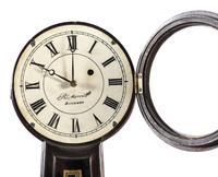 A Federal Mahogany Eglomise Inset Banjo Clock