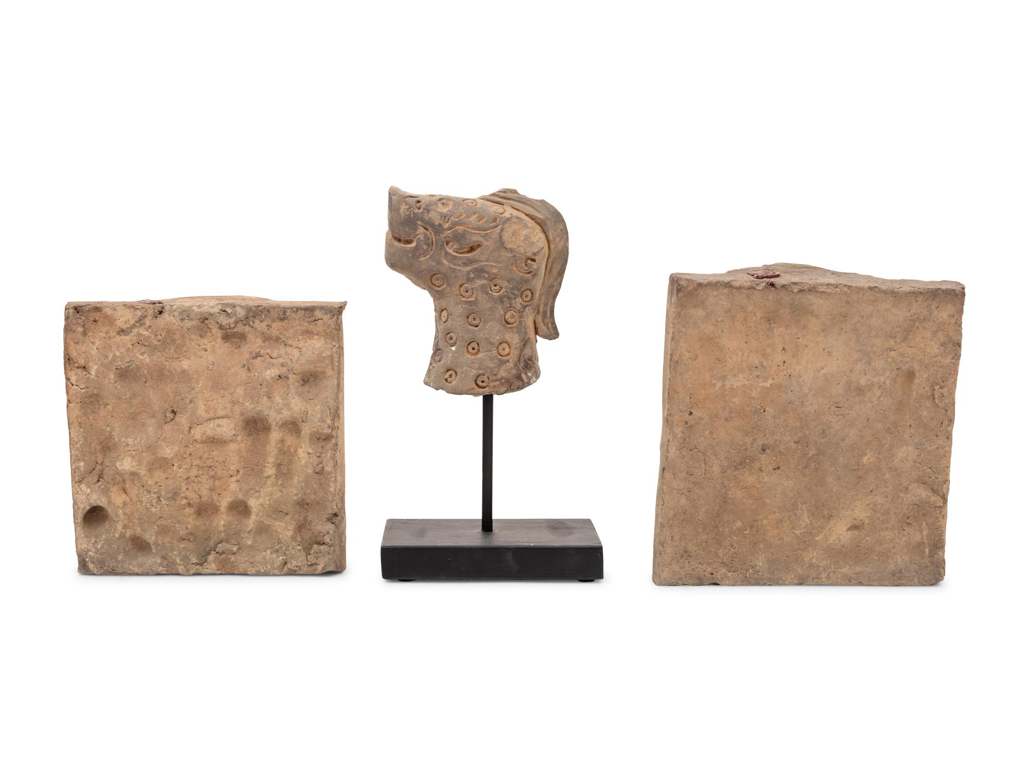 Three Chinese Grey Stone Carvings