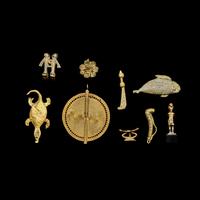 A Group of 9 African Brass Objects