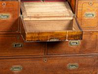 An Anglo-Colonial Brass Mounted Teak Campaign Writing Desk