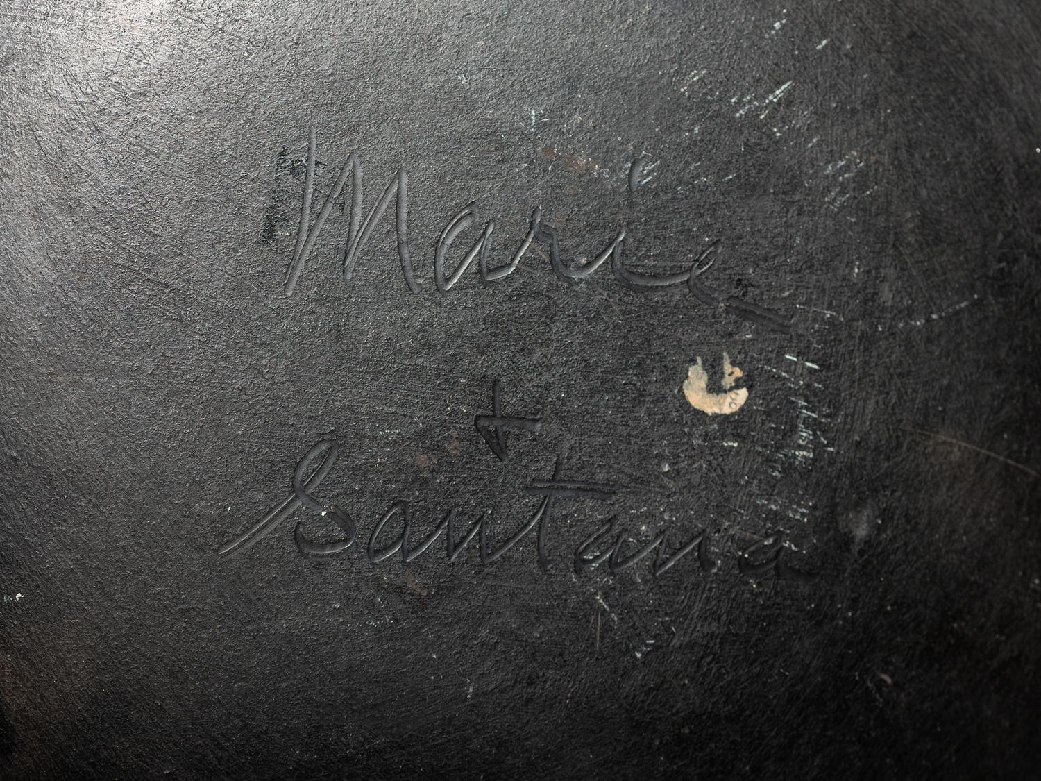 Blackware Pottery Plate, with Repeating Feathers 1943-1956