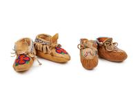 Northern Plains and Athapaskan Children's Beaded Hide Moccasins