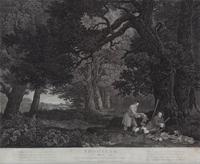 George STUBBS, after - William WOOLLETT, engraver Image 15 1/4 x 20 1/2 inches. — Shooting, Plate I-IV