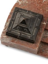 A Carl Brose Bronze and Marble Inkwell
