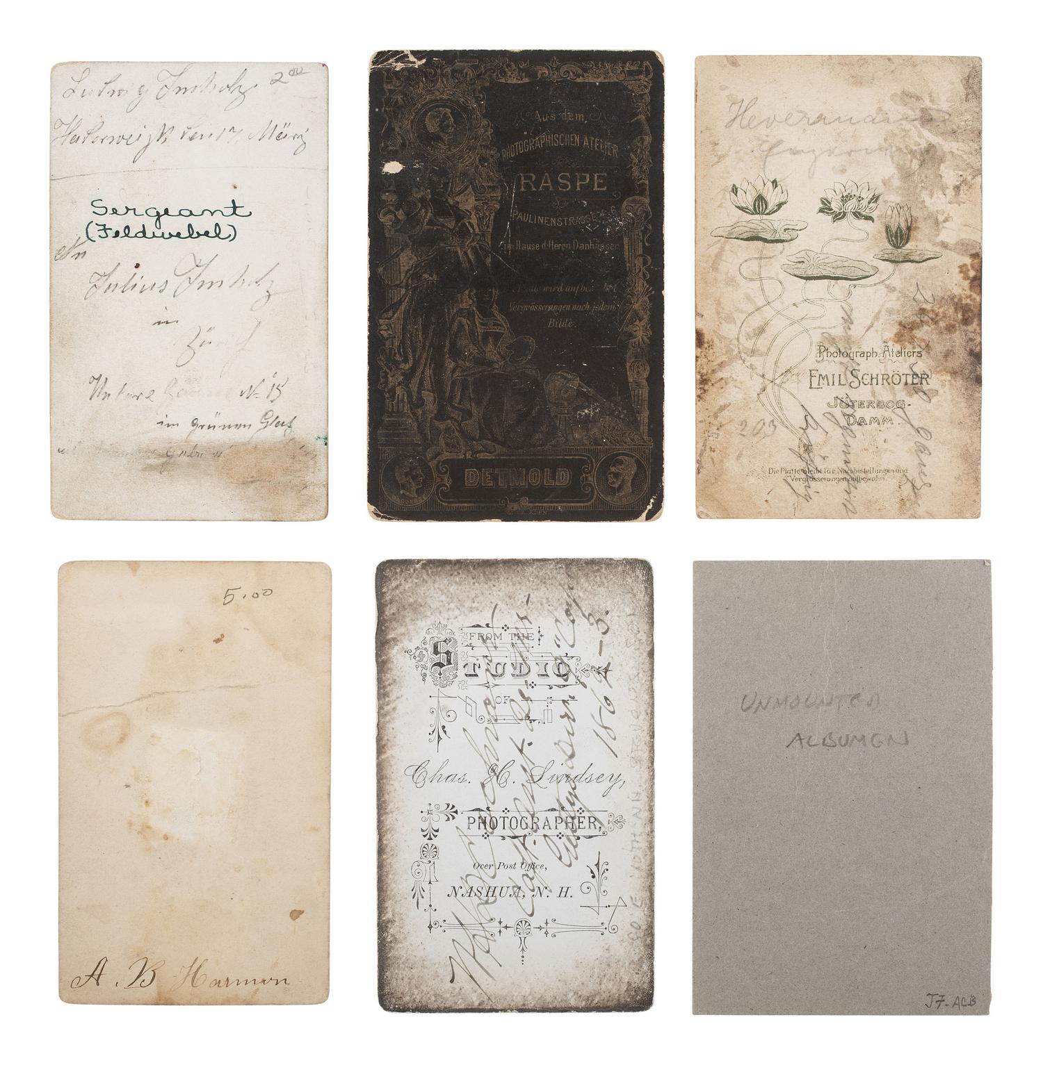 [MILITARIA]. 26 photographs, incl. CDVs of Civil War officers and enlisted men, some identified.