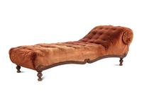 A Victorian Oak Veneered, Velvet Upholstered Fainting Couch