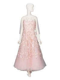 Oscar de la Renta, Pink Tulle Embellished Gown