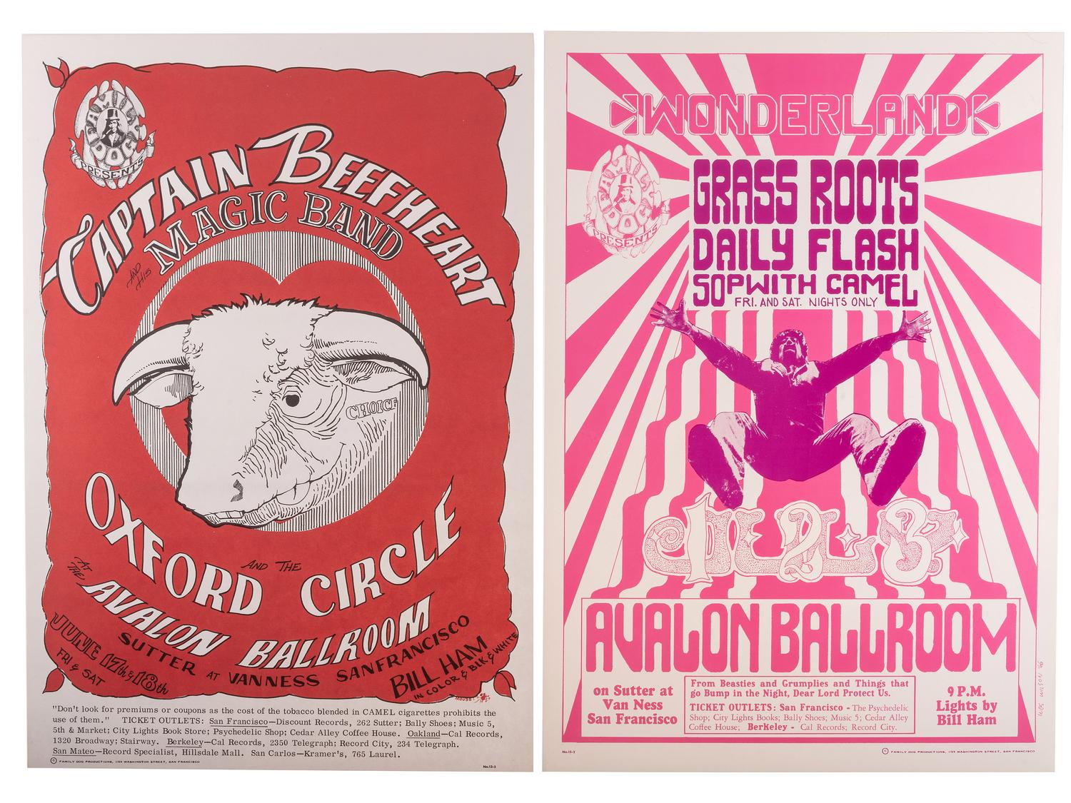 [MUSIC] -- [POSTERS]. WILSON, Wes and MOUSE, Stanley, artists. A group of 8 Family Dog posters from 1966, incl. shows featuring the Grateful Dead, comprising: