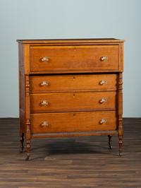 A Federal Inlaid and Turned Cherrywood Chest of Drawers