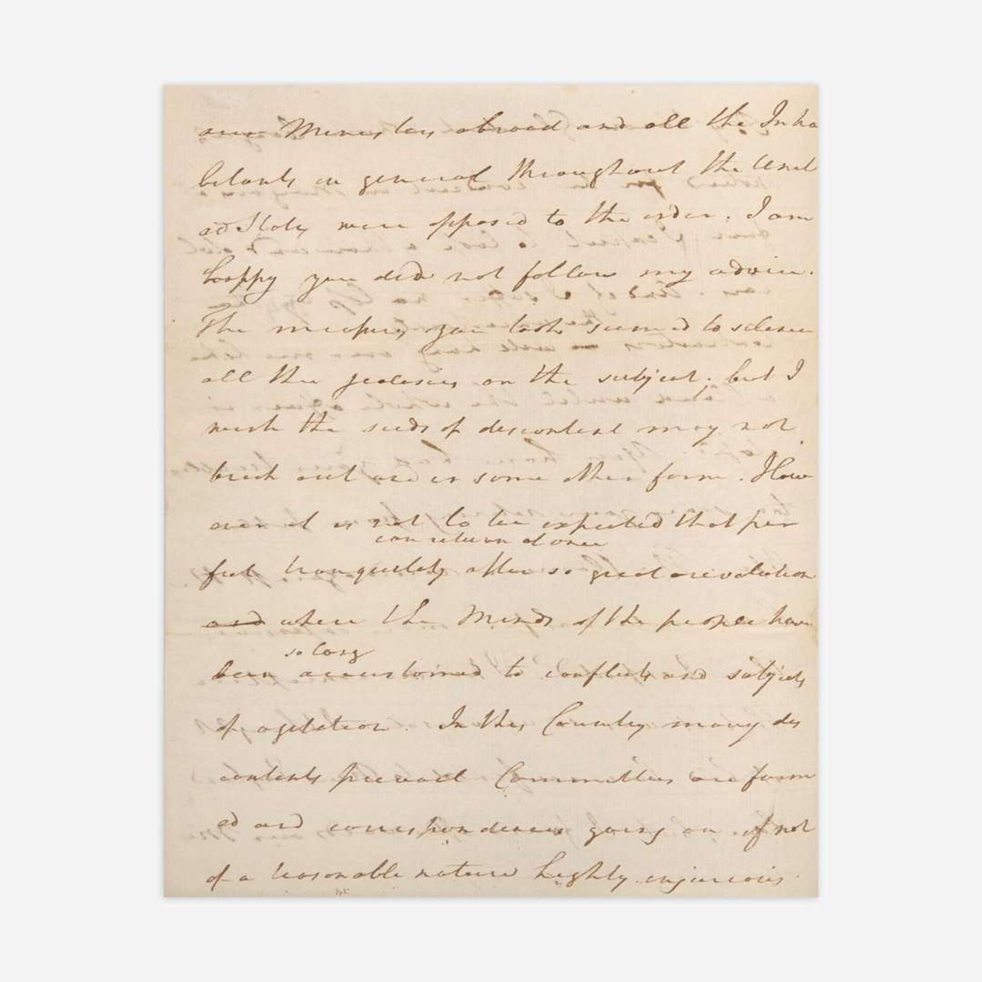 [Washington, George] Greene, Nathanael Autograph Draft Letter, signed