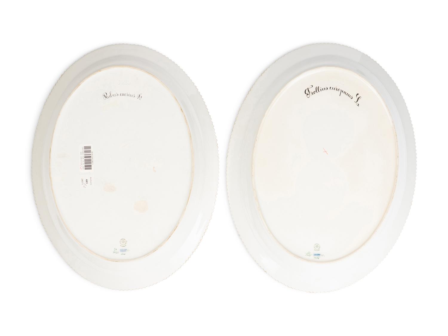 A Pair of Royal Copenhagen Flora Danica Porcelain Oval Platters