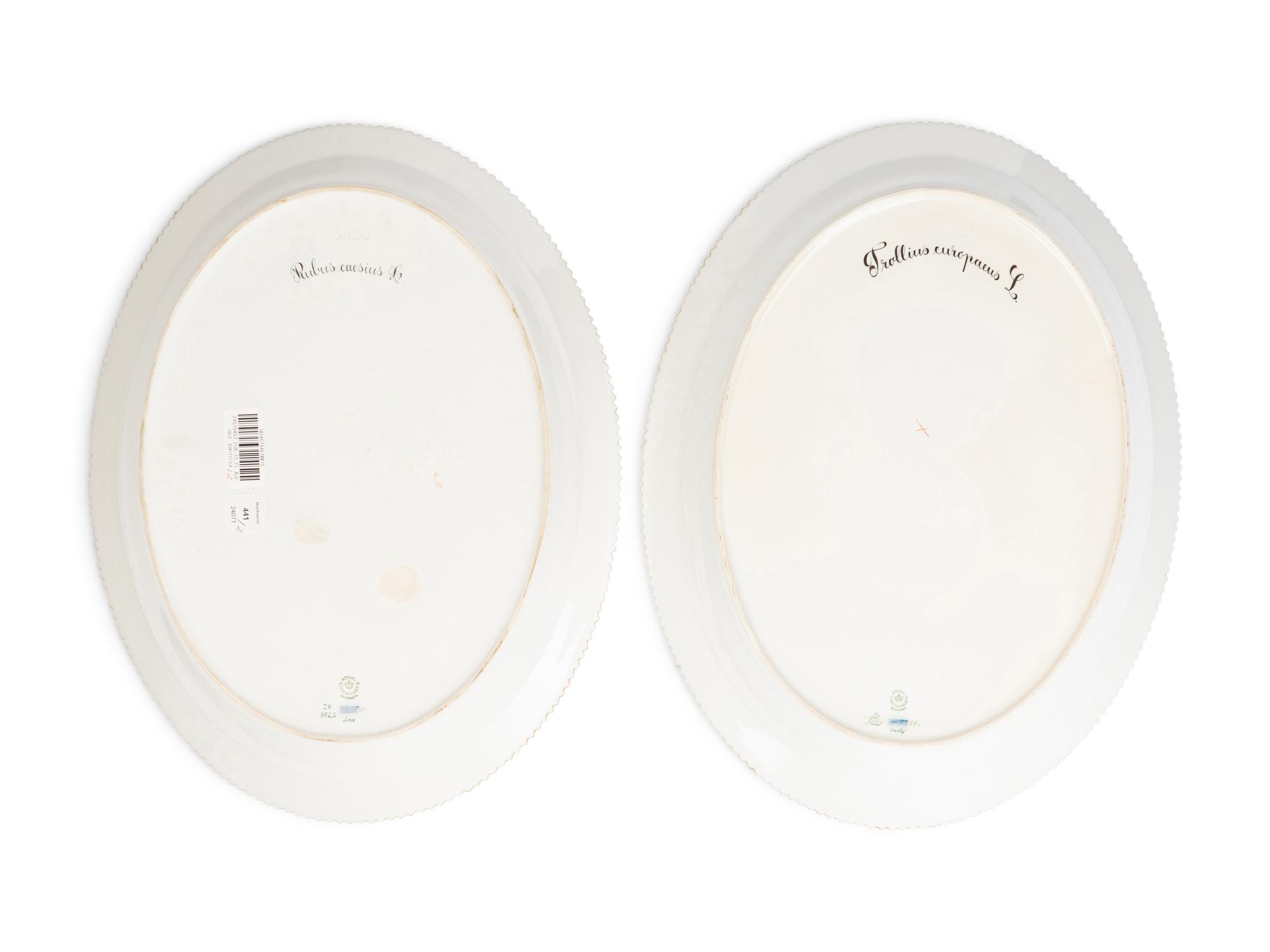 A Pair of Royal Copenhagen Flora Danica Porcelain Oval Platters