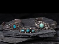 Navajo Silver and Turquoise Cuff Bracelets