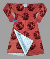 A Crimson Ground Cut Velvet Silk Lady's Informal Robe