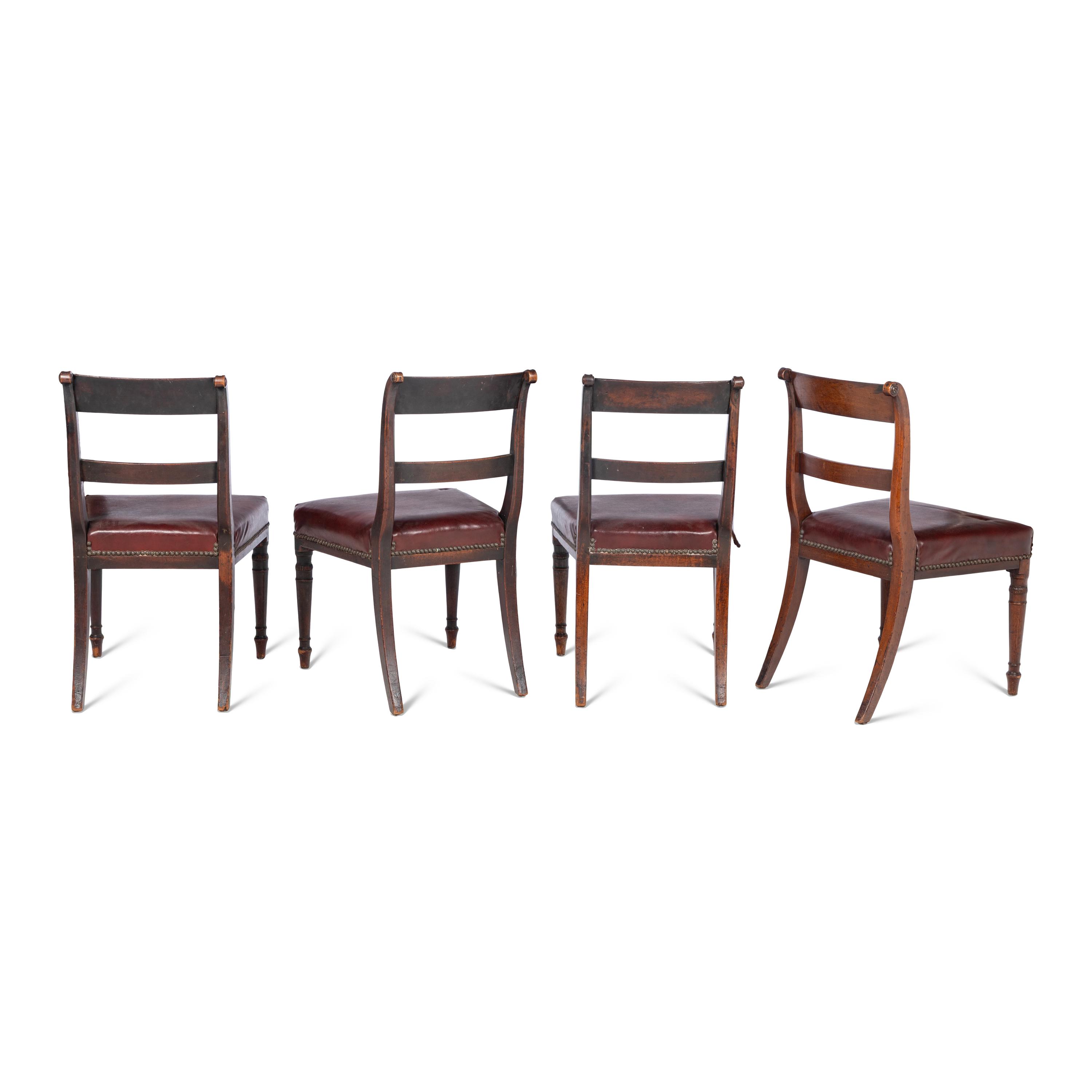 A Set of Four Regency Style Mahogany Dining Chairs