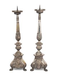 A Pair of Silver-Plate Pricket Sticks