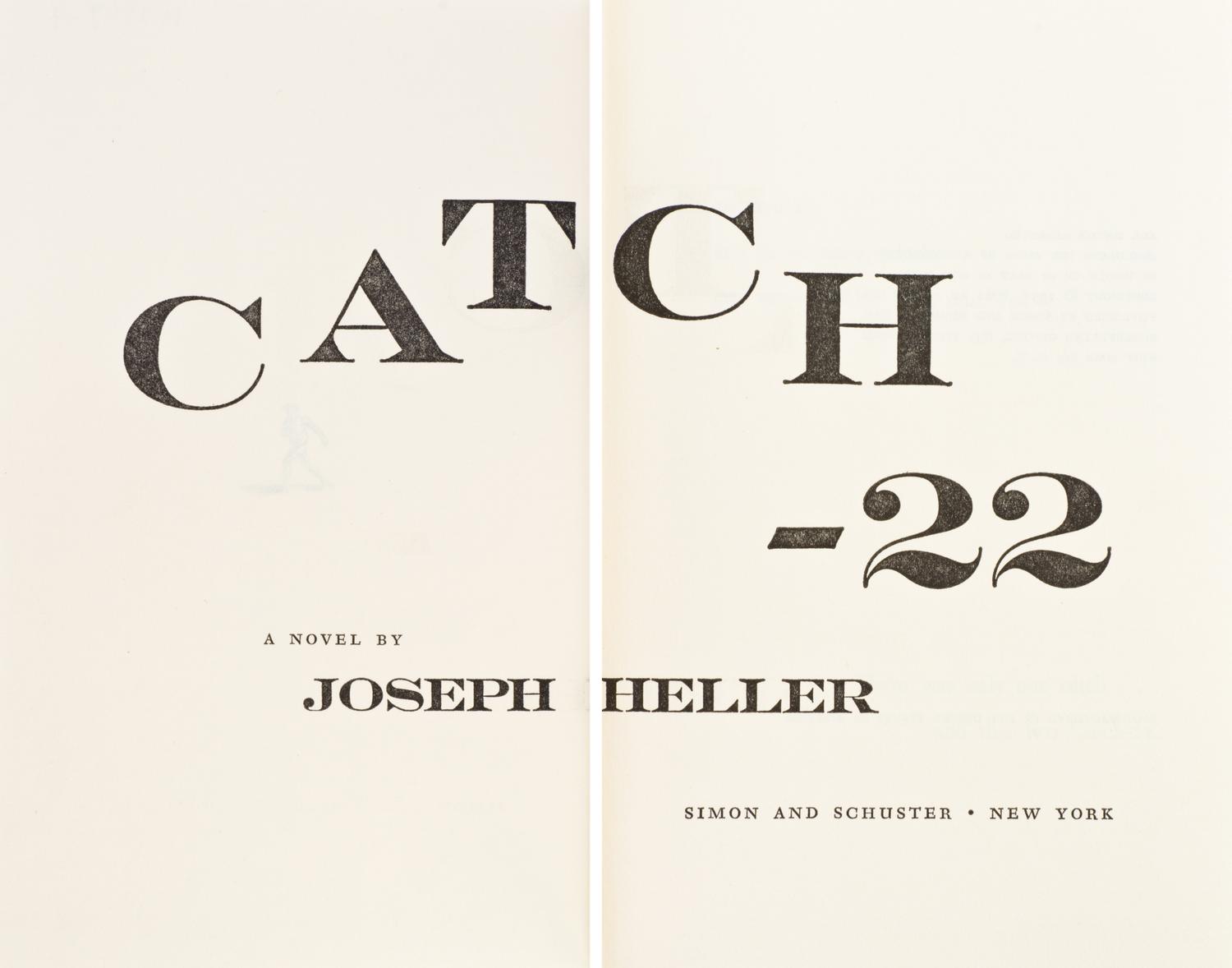 HELLER, JOSEPH. Catch-22. New York, 1961. Book Club edition, signed by Joseph Heller, dust jacket.