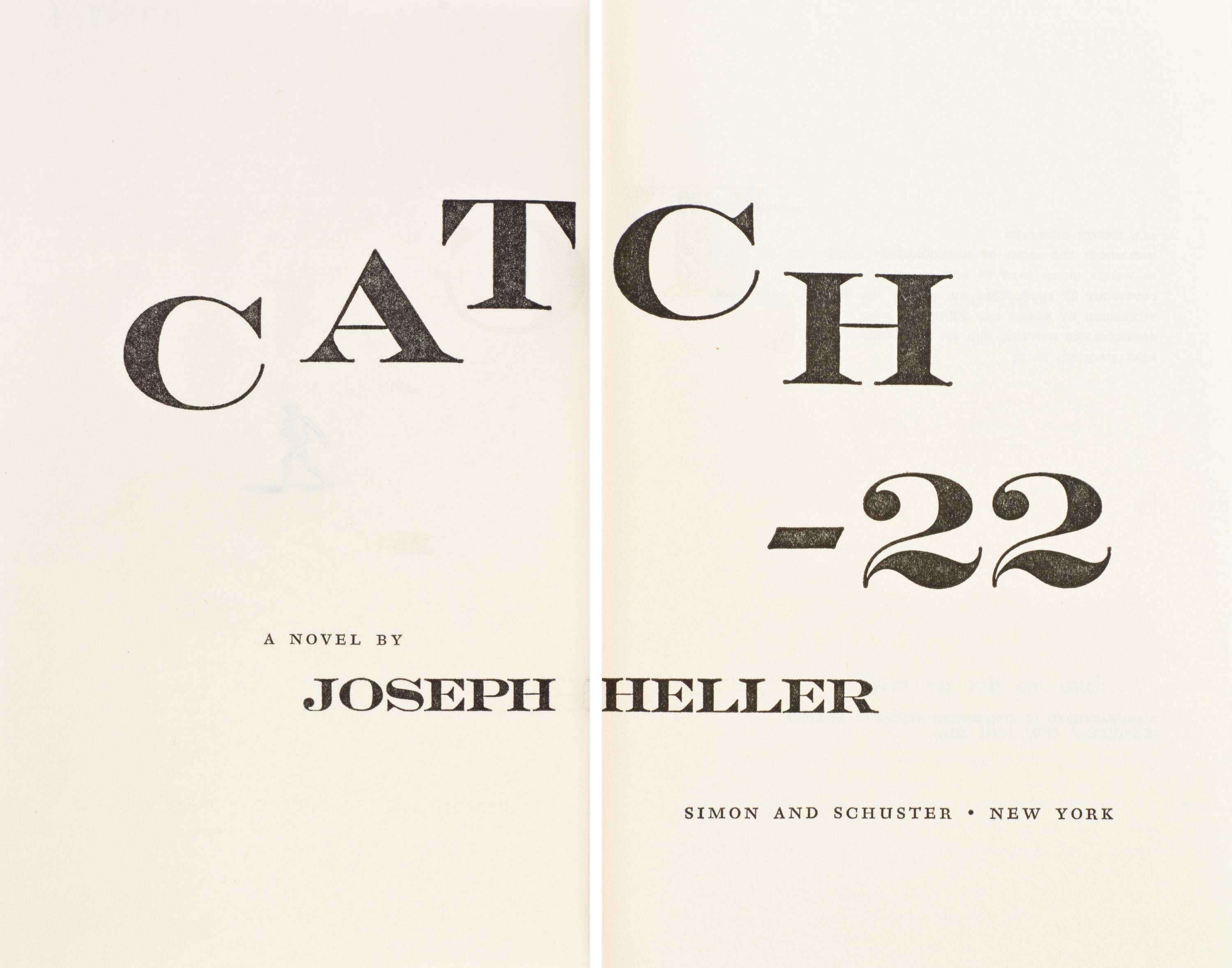 HELLER, JOSEPH. Catch-22. New York, 1961. Book Club edition, signed by Joseph Heller, dust jacket.