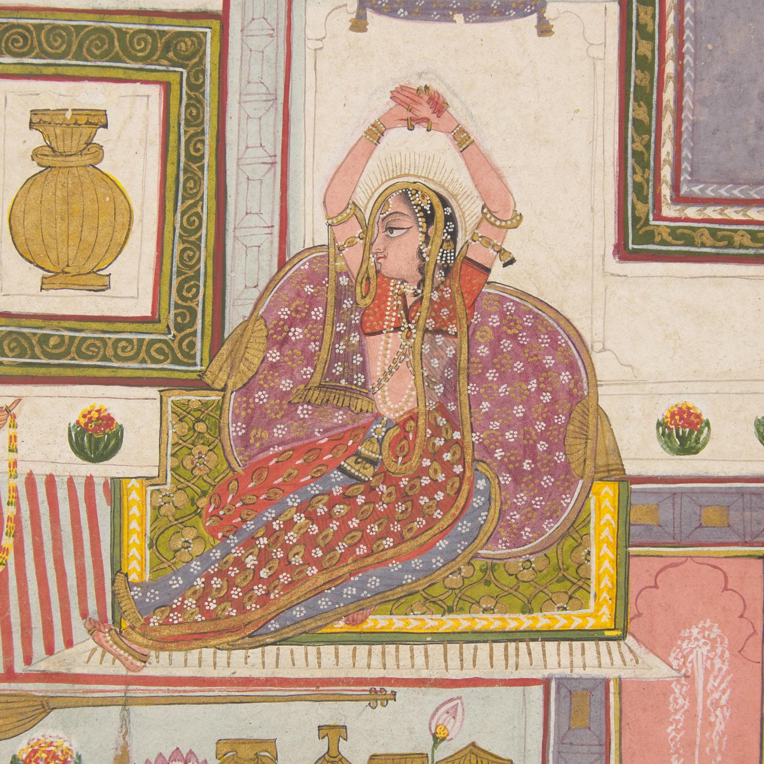 A Painting of Varari Ragini, Pages from a Dispersed Ragamala Series (Garland of Musical Modes), Madhya Pradesh (Malwa or Bundelkhand Region), India, Circa 1725-1750