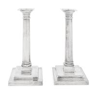 A Pair of Tiffany and Co. Silver Candlesticks