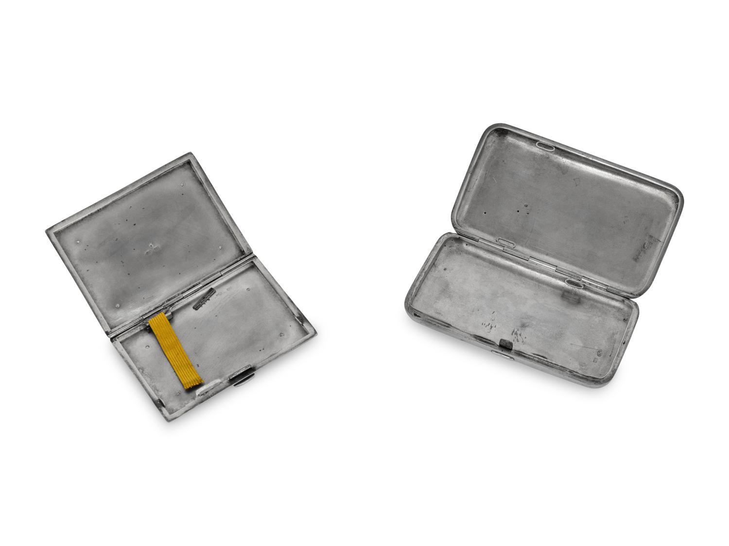 Two Russian Silver Cigarette Cases