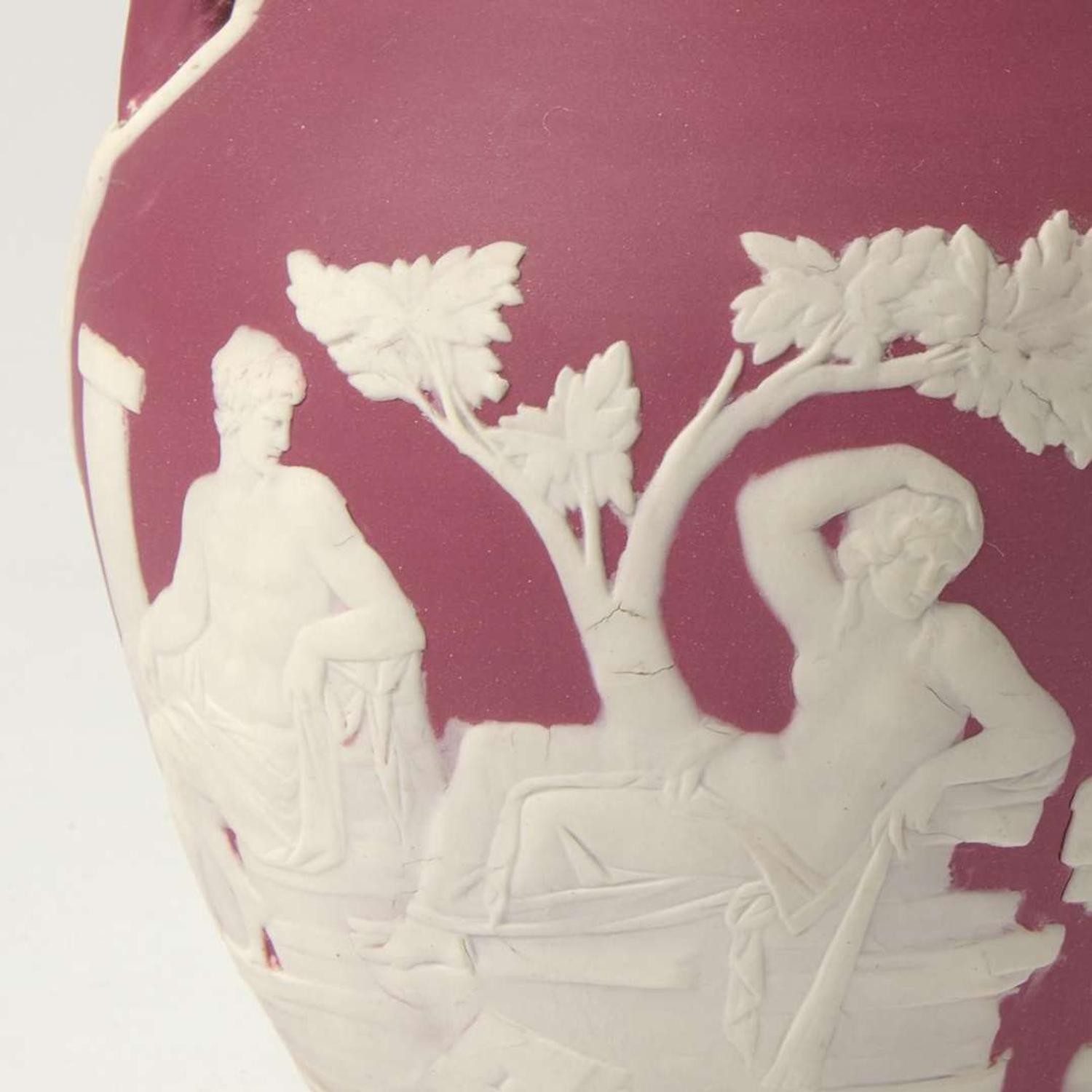 A Wedgwood Crimson Dip Jasperware Portland Vase UK, circa 1910