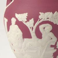 A Wedgwood Crimson Dip Jasperware Portland Vase UK, circa 1910