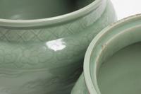 A Pair of Chinese Celadon Porcelain Jardinieres