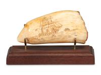 Three Scrimshaw Whale's Teeth
