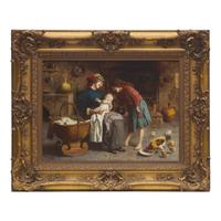 Eugenio Zampighi (Italian, 1859-1944) — Family in Interior