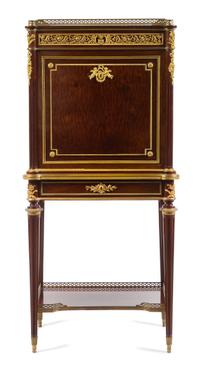 A Louis XVI Style Gilt Bronze Mounted Secretaire a Abattant Height 53 3/8 x width 25 1/8 x depth 15 1/4 inches. — PAUL SORMANI, PARIS, LATE 19TH CENTURY