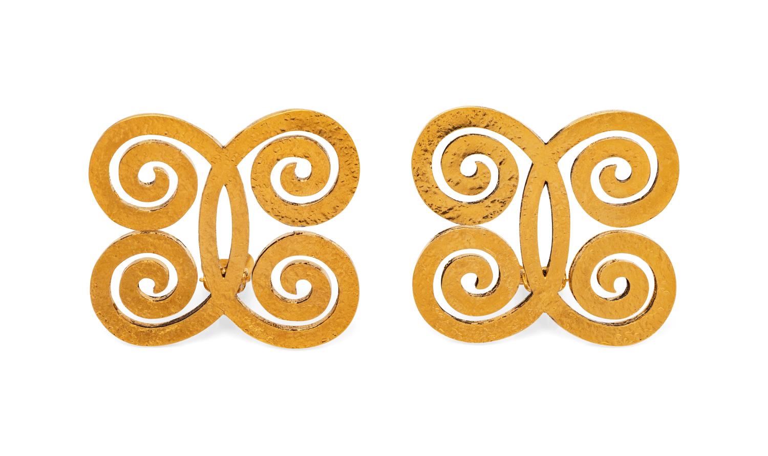Chanel Goldtone Earclips, 1980-90s