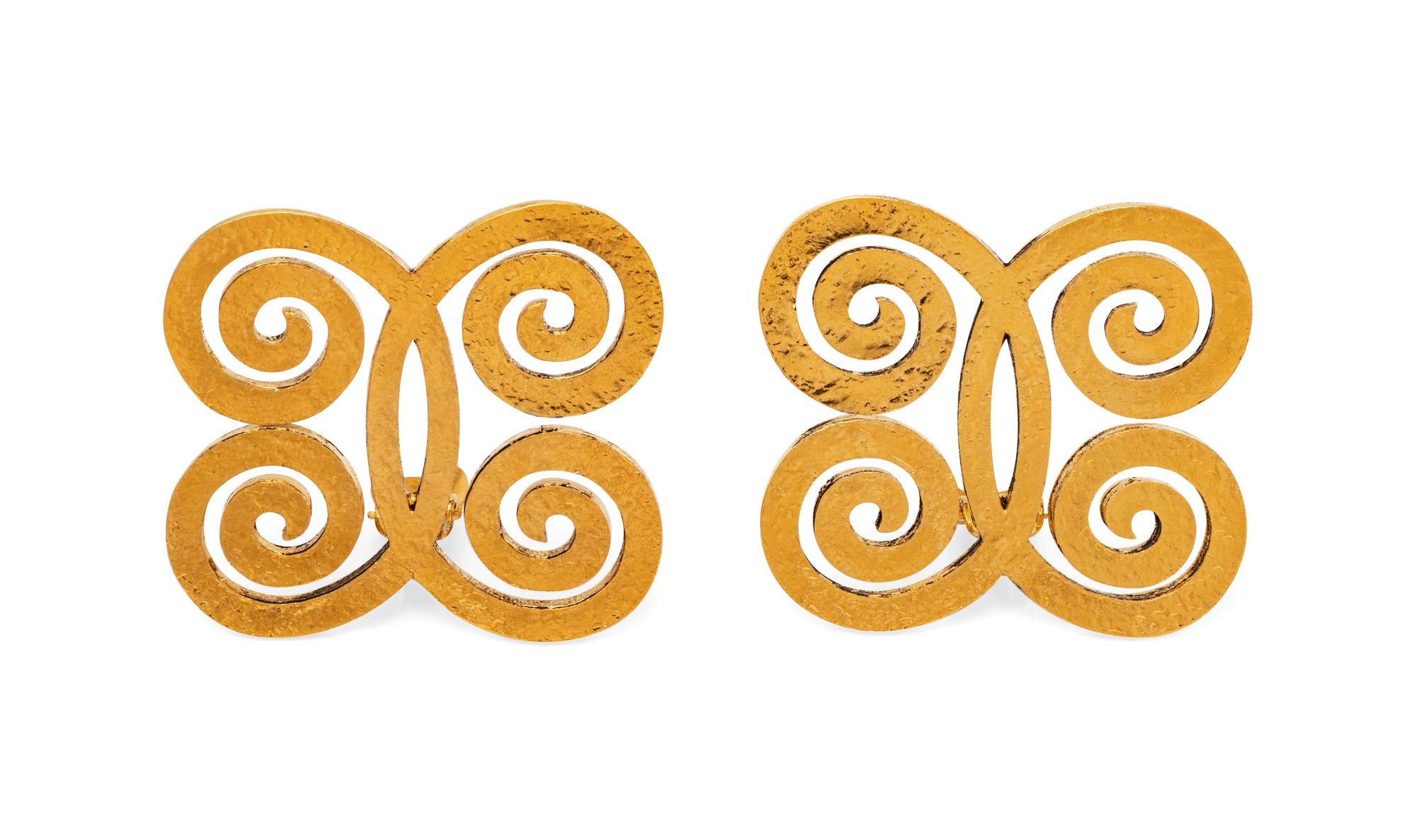 Chanel Goldtone Earclips, 1980-90s