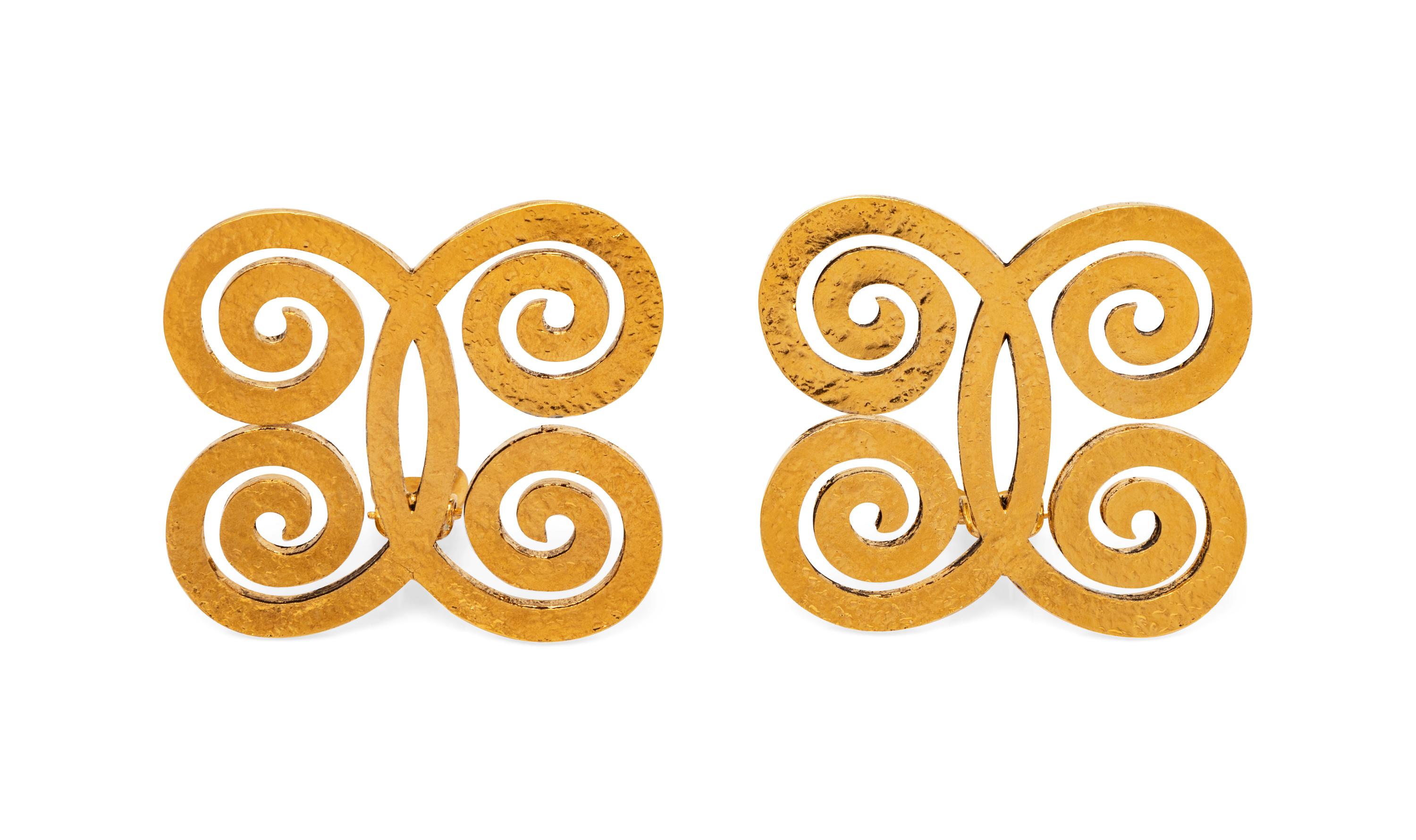 Chanel Goldtone Earclips, 1980-90s
