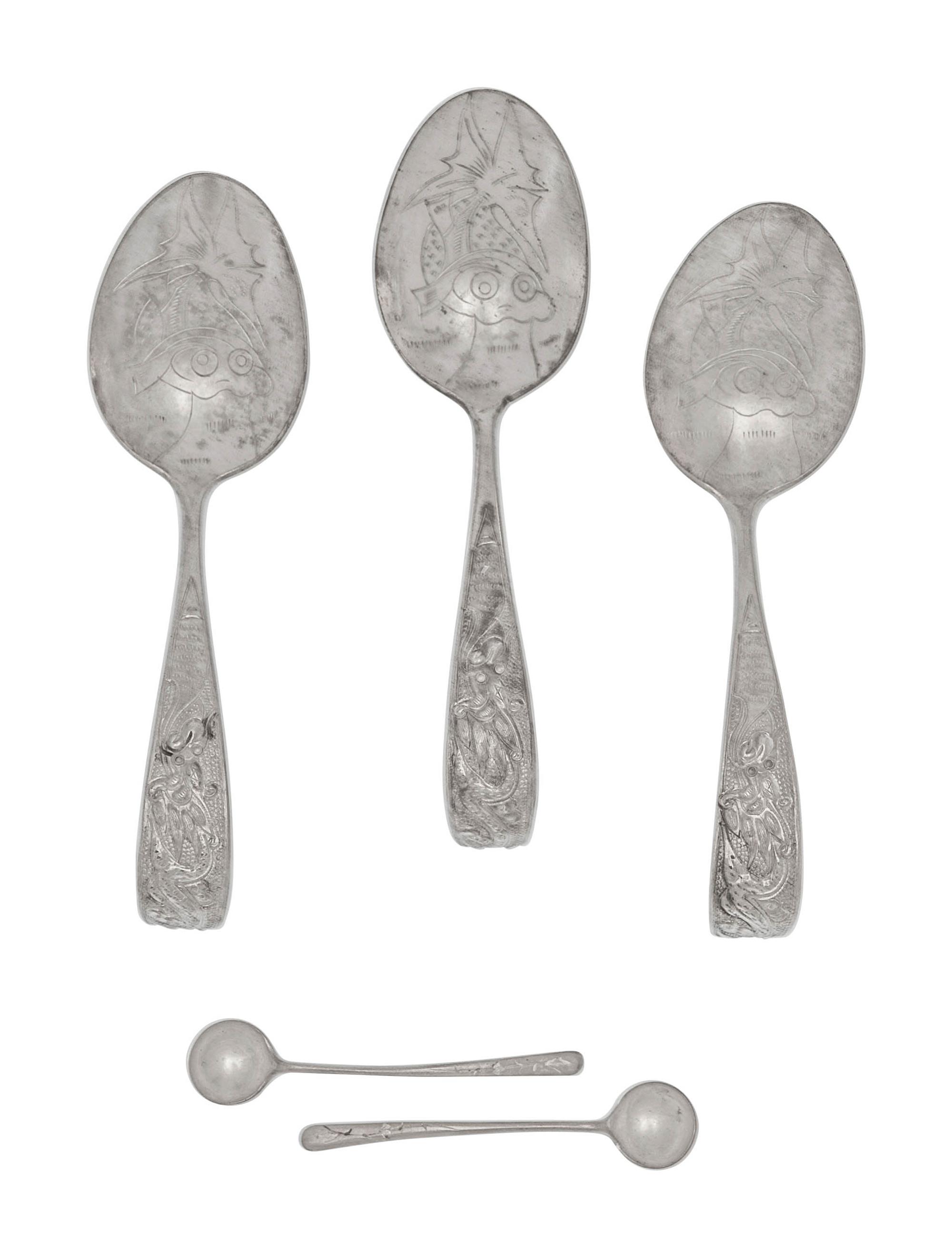 Eight Chinese Export Silver Serving Articles