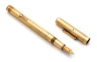 A Vintage Conklin Toledo Gilt-Metal Fountain Pen Length 4 7/8 inches.