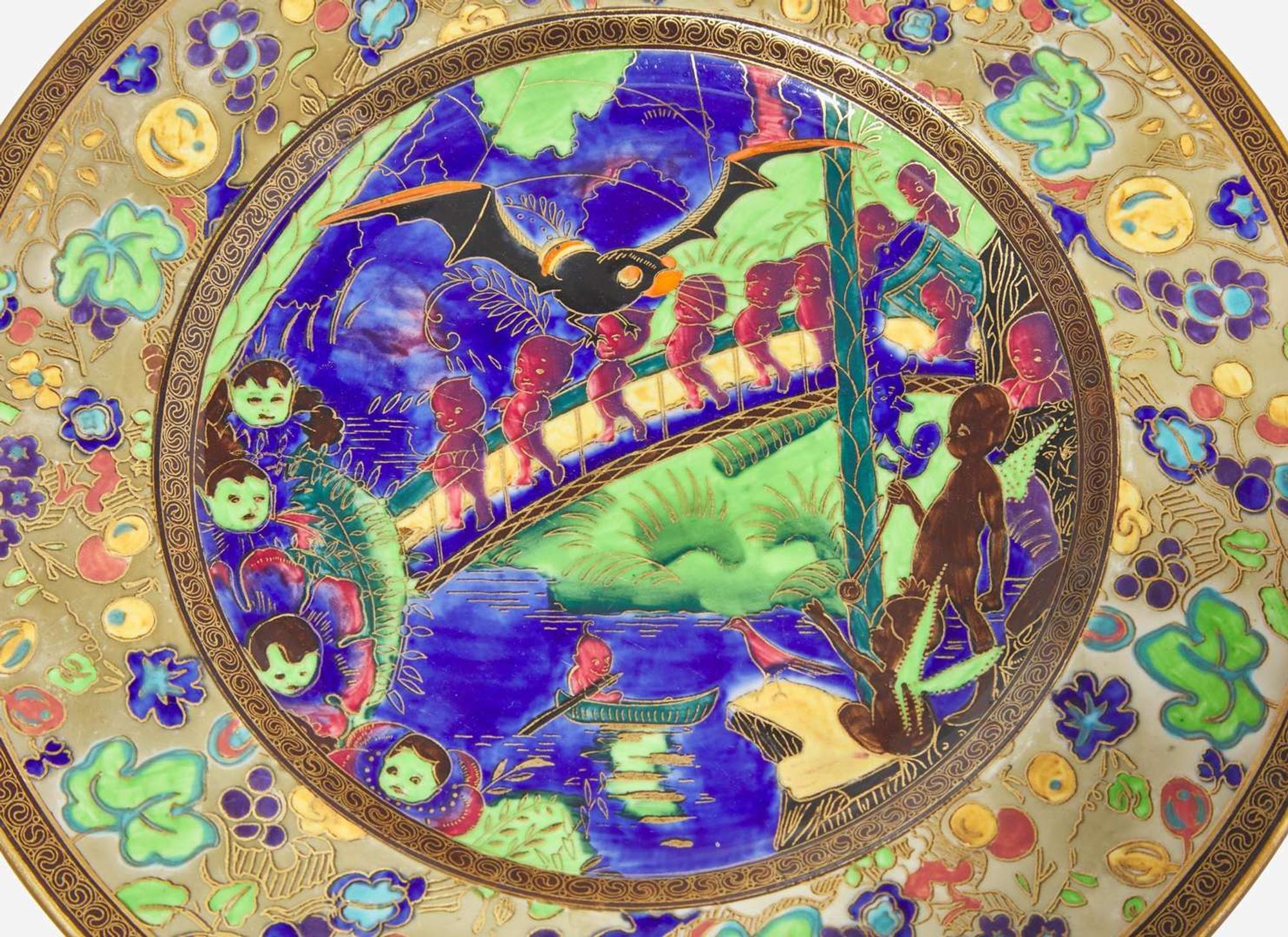 A Wedgwood Fairyland Lustre Roc Centre Plate, UK, 1920s